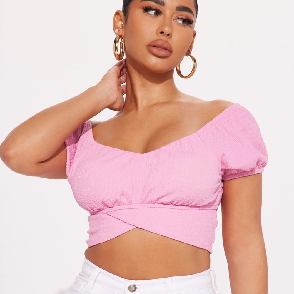 Fashion Nova Pink Off-Shoulder Women's Top